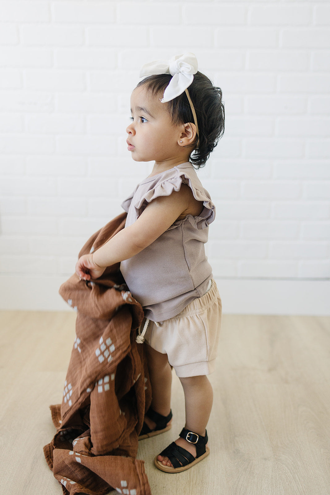 burnt orange swaddle, muslin swaddle blanket, bamboo baby blanket, swaddling wrap, fall baby blanket, dark brown muslin swaddle