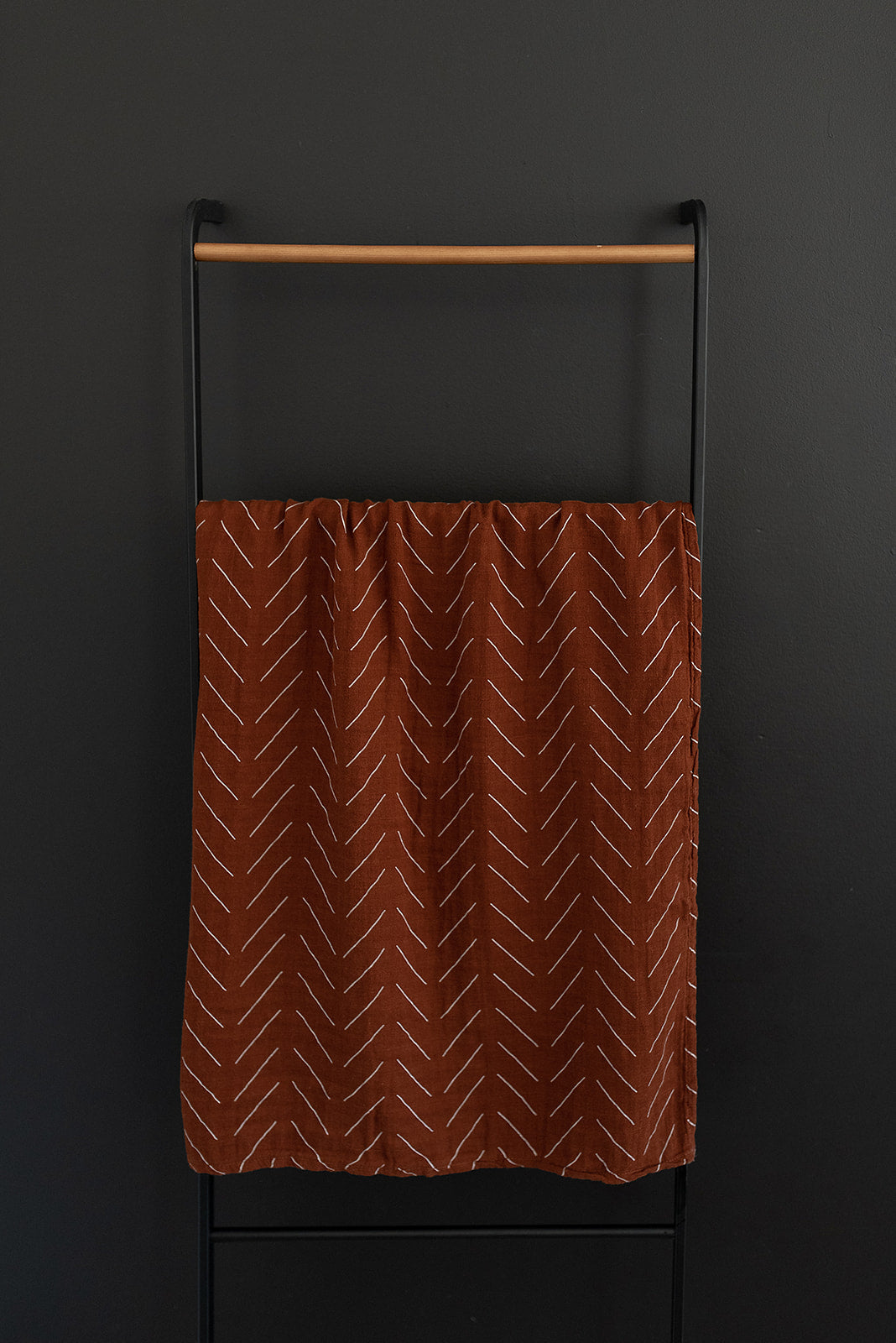 rust baby swaddle, fall baby blanket, muslin swaddle, mebie baby rust mudcloth swaddle blanket, fall baby accessories