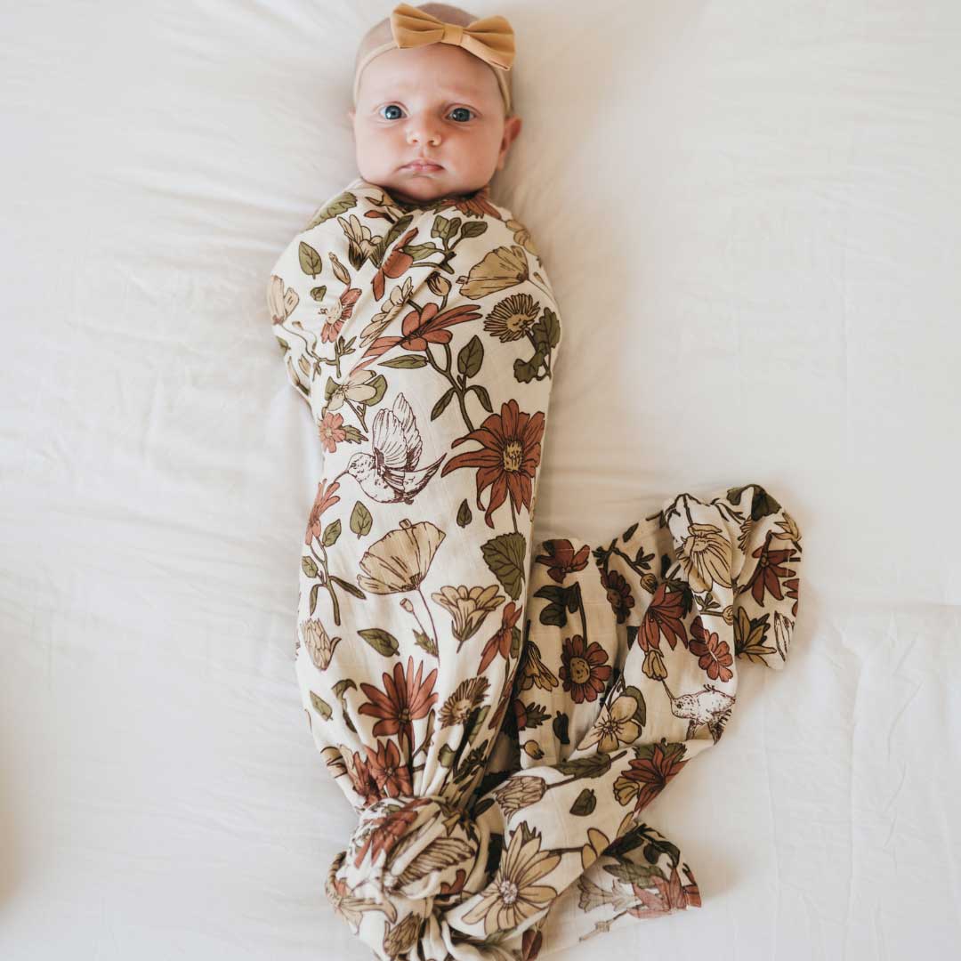 Bamboo Muslin Swaddle - Bohemian Blooms