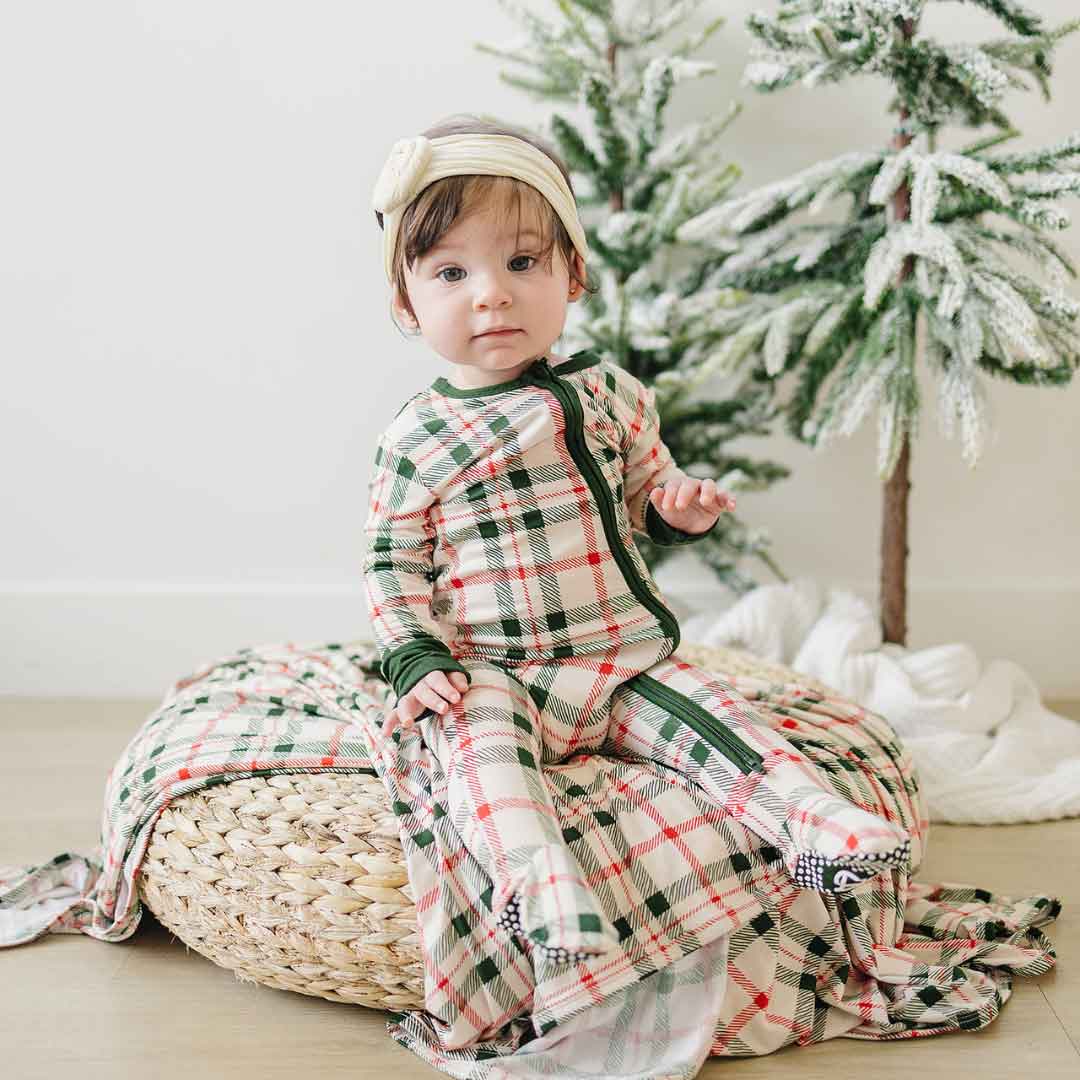 Bamboo Baby Sleeper - Christmas Plaid