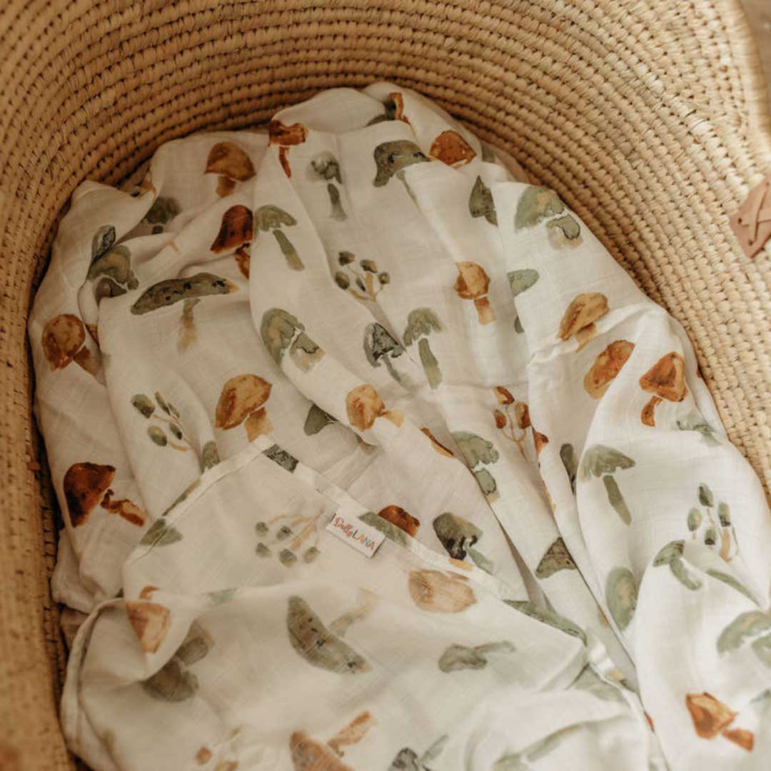Bamboo Muslin Swaddle - Mushroom
