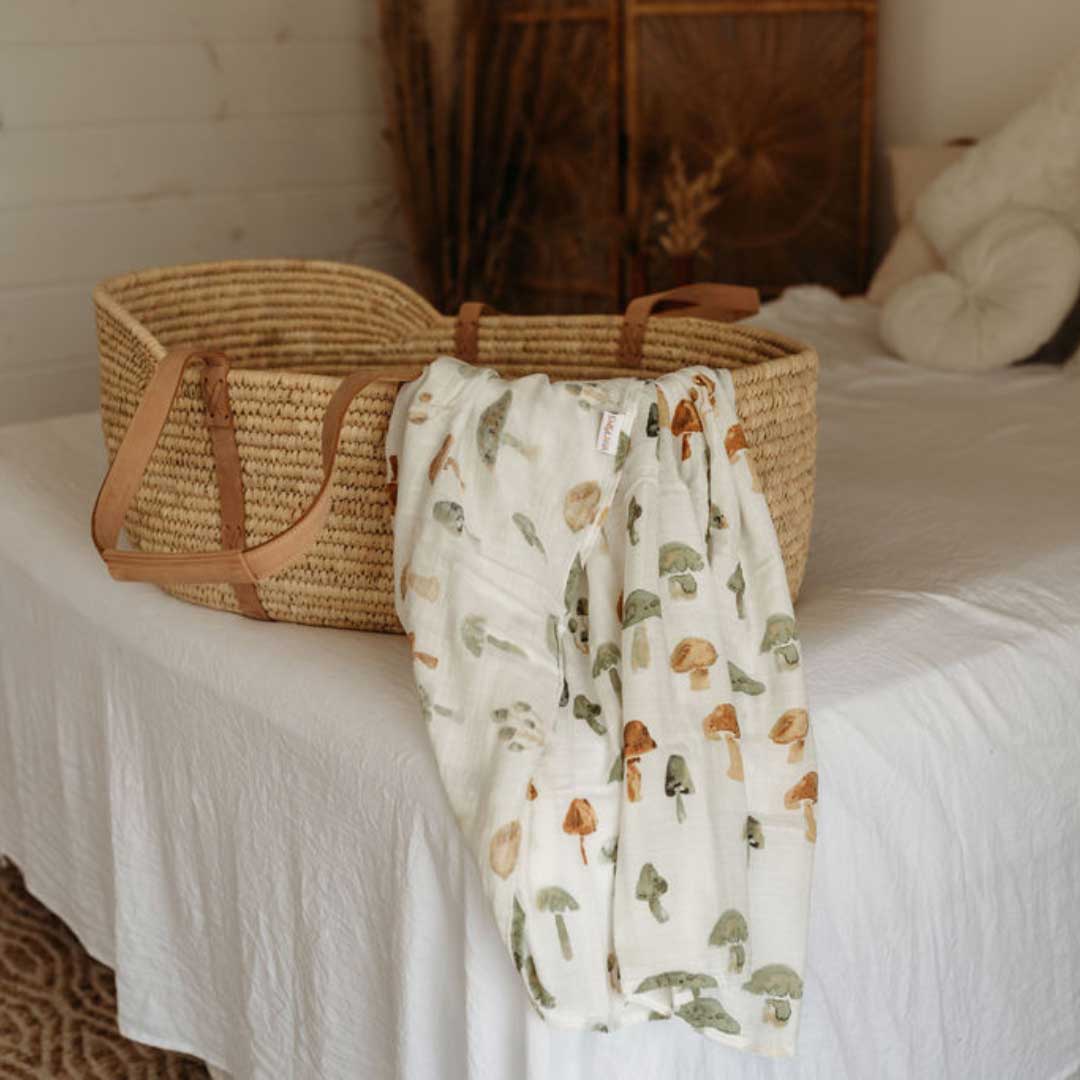 Bamboo Muslin Swaddle - Mushroom