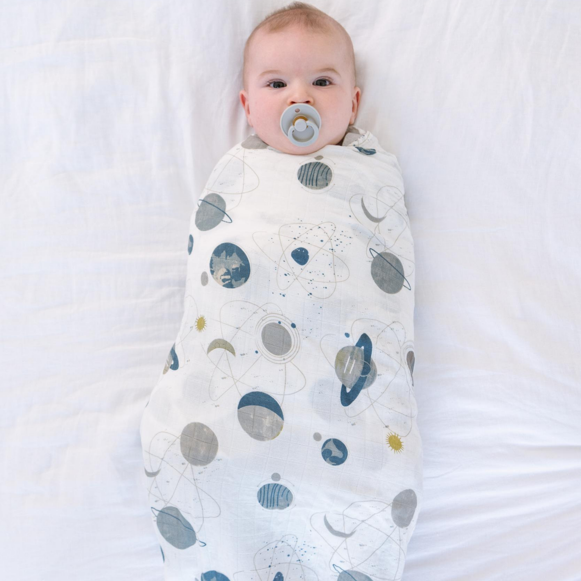 space baby blanket, muslin swaddle, bamboo swaddle, muslin swaddle blanket boy
