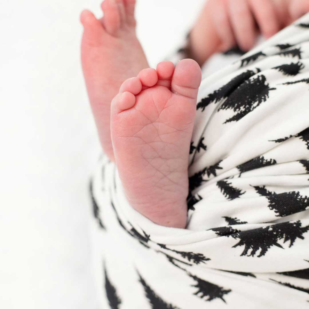 Stretchy Swaddle Blanket - Monochrome Pine Tree