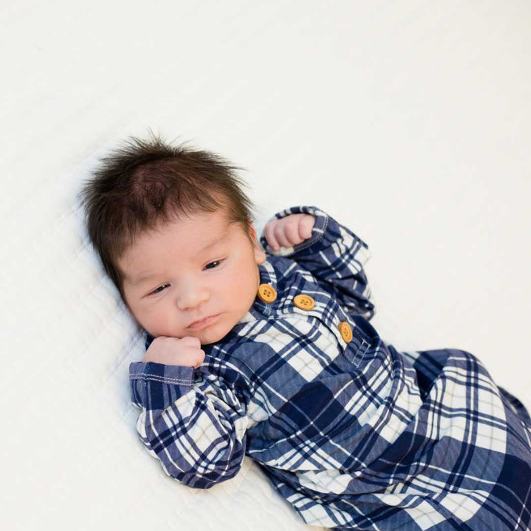 Knotted Baby Gown | Monochrome Pine Tree