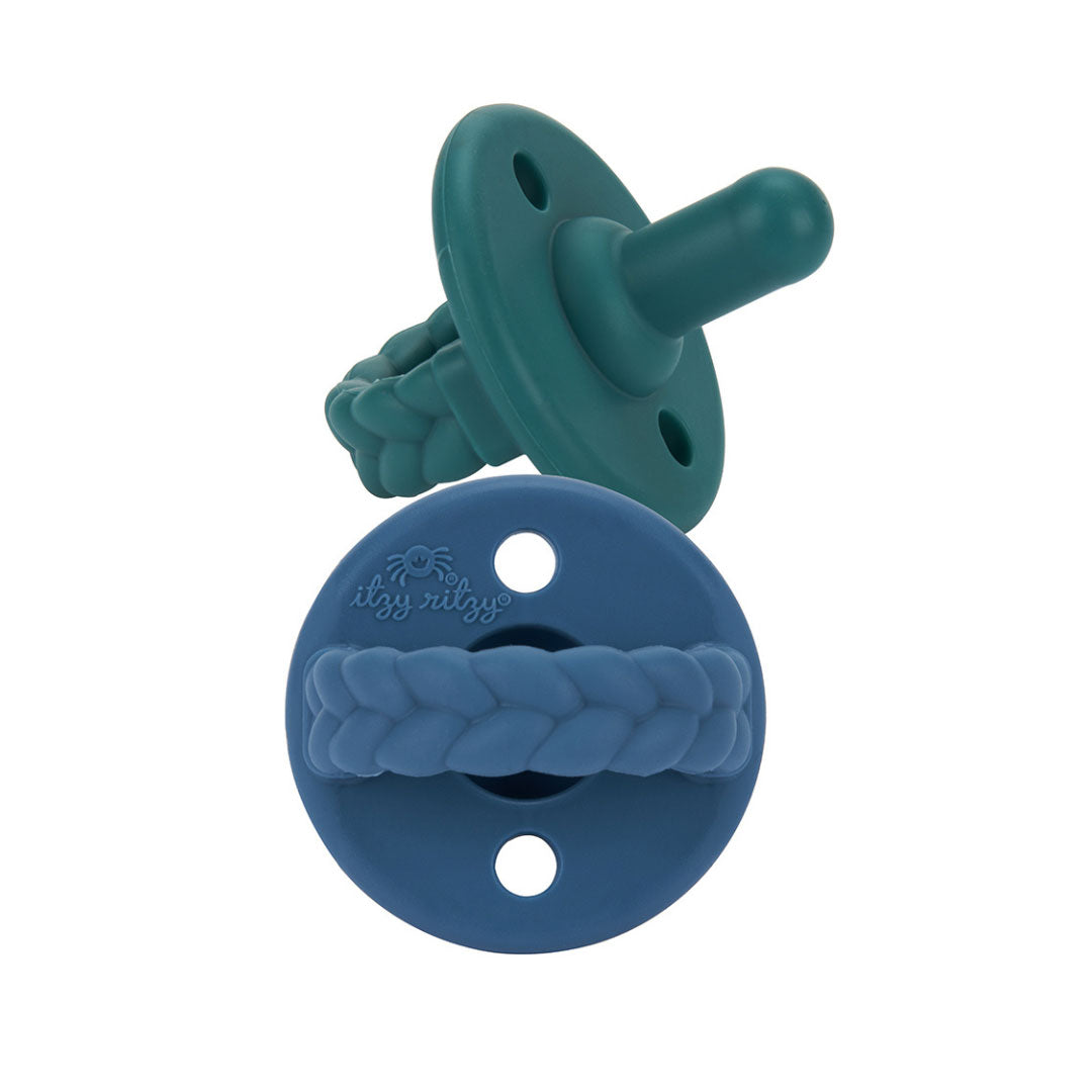 Pacifier 2-Pack - Deep Sea + Denim Braids