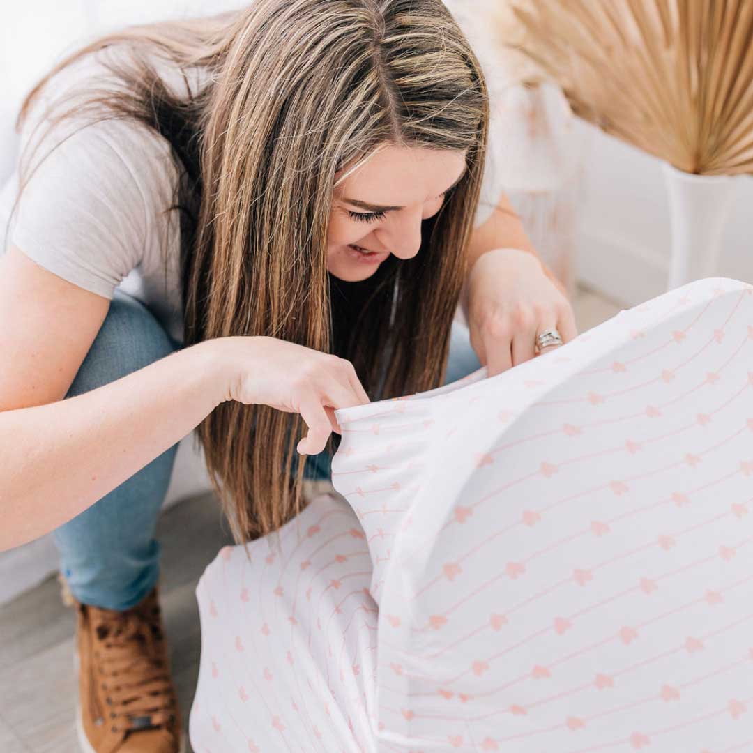 Multi Use Baby Cover - Pink Heart