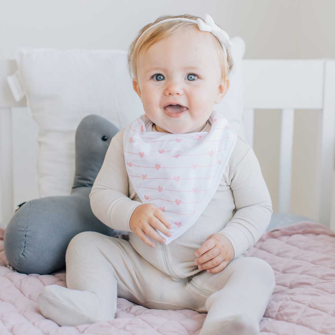 heart baby bib, valentine's day baby bib, baby's first valentine's day, bandana bib, baby apparel