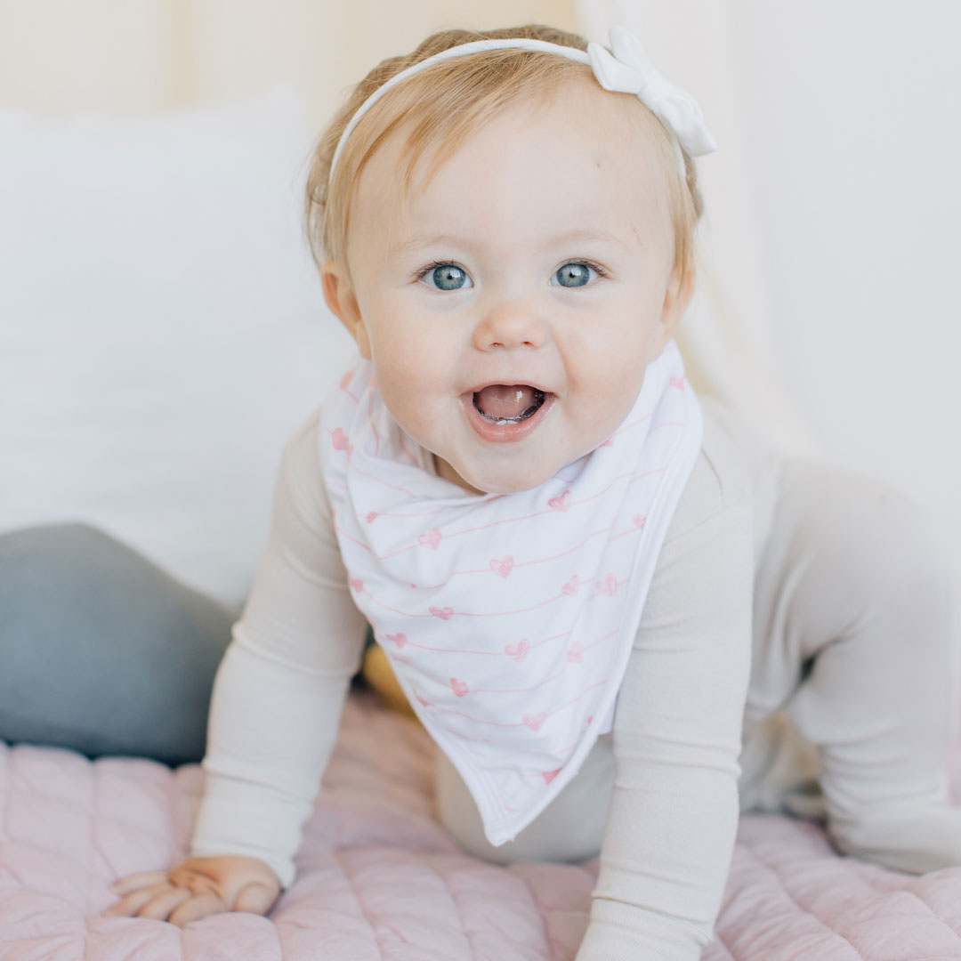 heart baby bib, valentine's day baby bib, baby's first valentine's day, bandana bib, baby apparel