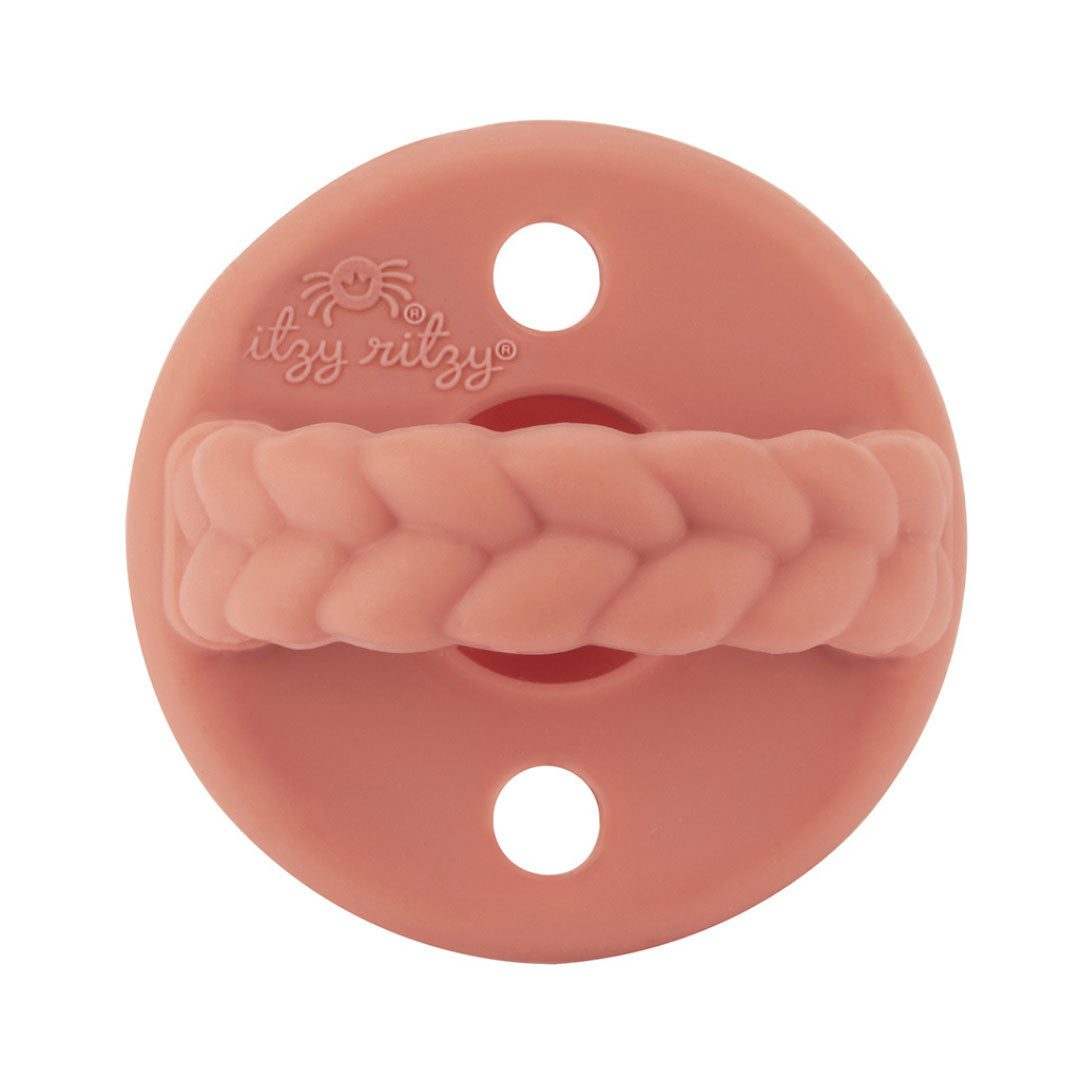 Pacifier 2-Pack - Apricot + Terracotta Braids