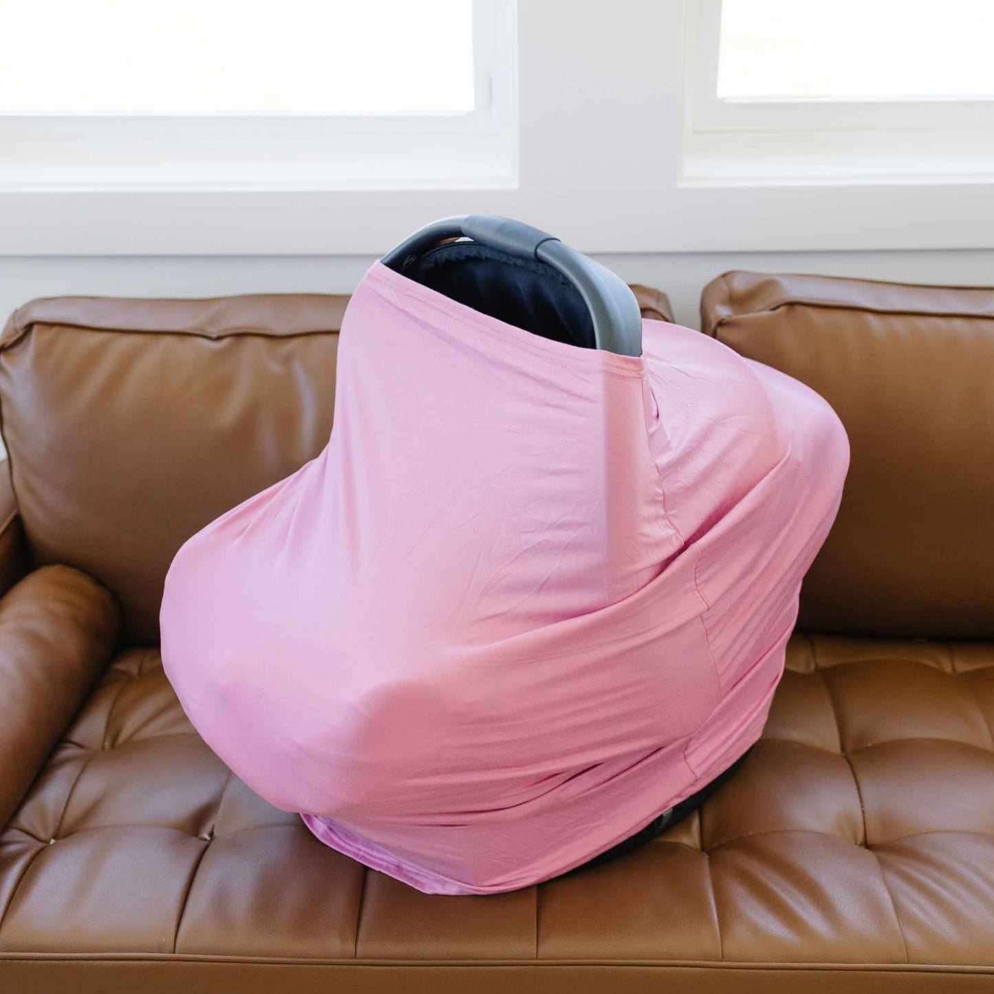 pink car seat cover, multi use baby cover, stroller canopy, highchair cover girl