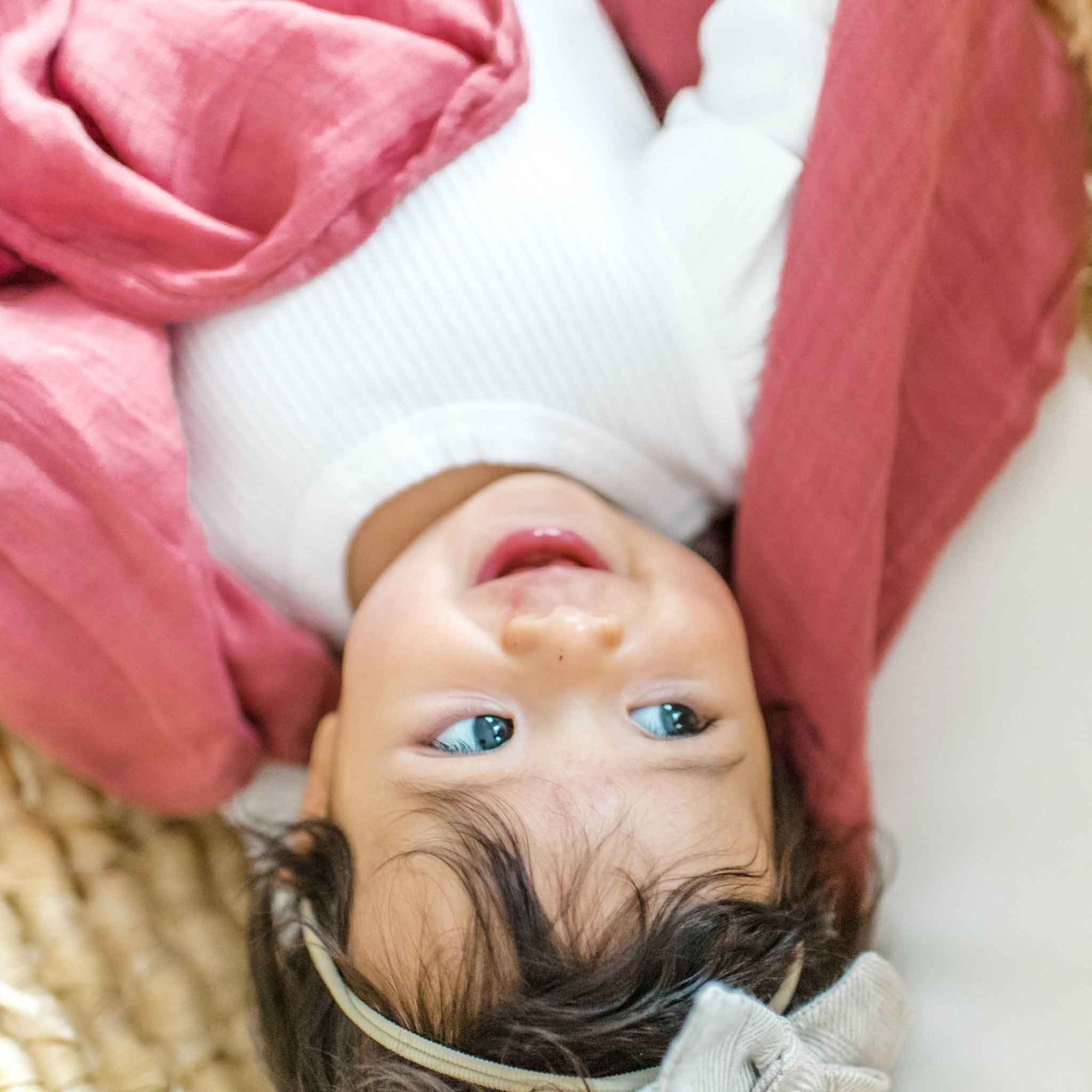 mauve muslin swaddle, bamboo muslin blanket, baby girl gift, baby shower swaddle gift