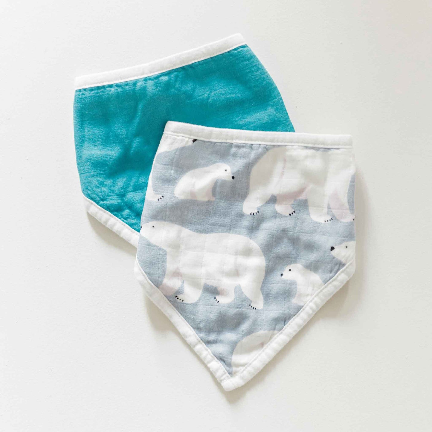 Muslin Bandana Bib 2-pack - Polar Bear