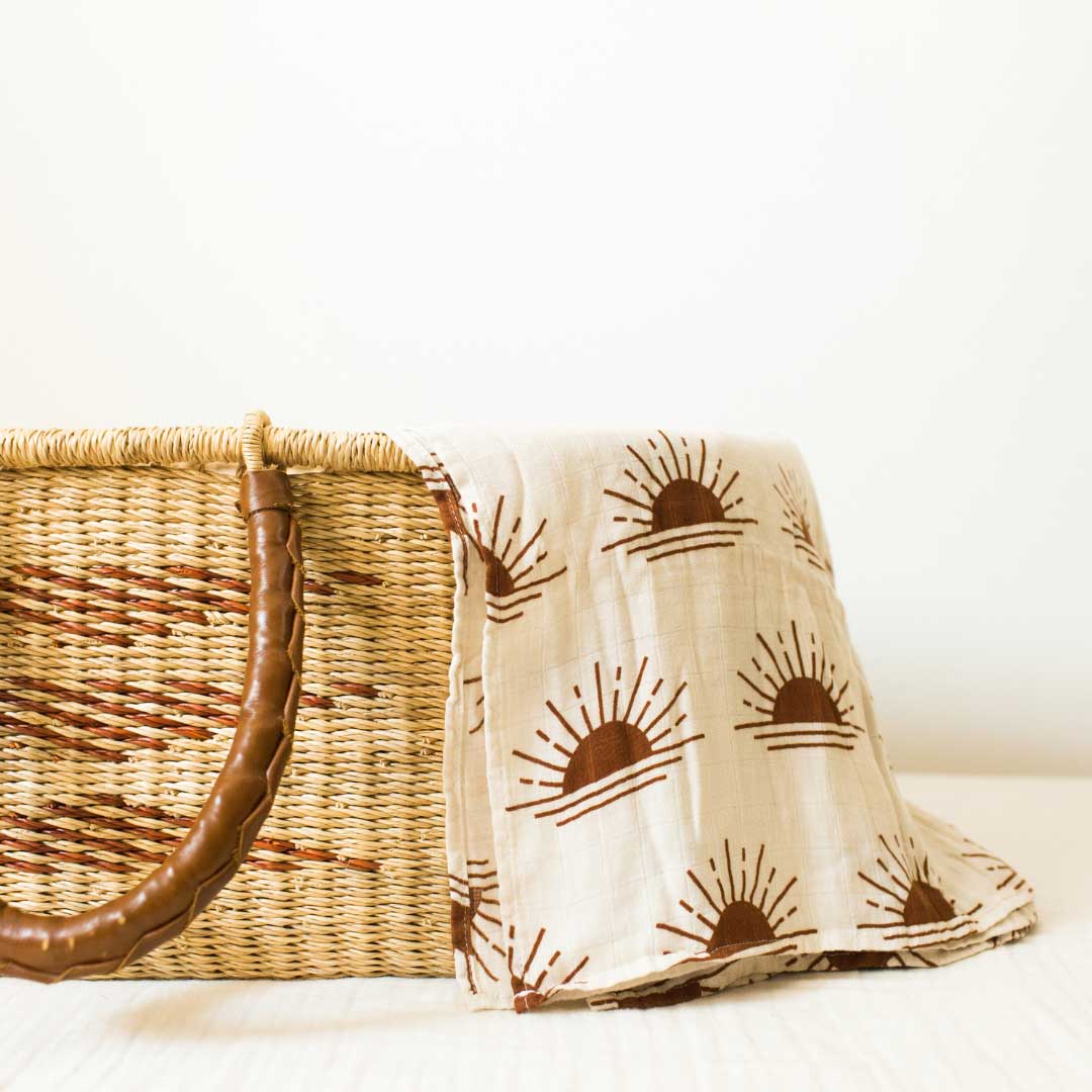 Cotton Muslin Swaddle - Rising Sun