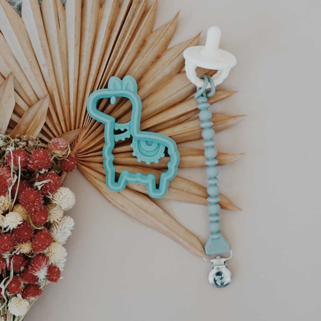 Beaded Pacifier Clip - Succulent