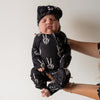 PRE- ORDER ships October 9th |Bamboo Zip Romper | Midnight Skelly