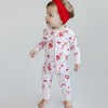 Bamboo Zip Romper | Bows & Candy Cane