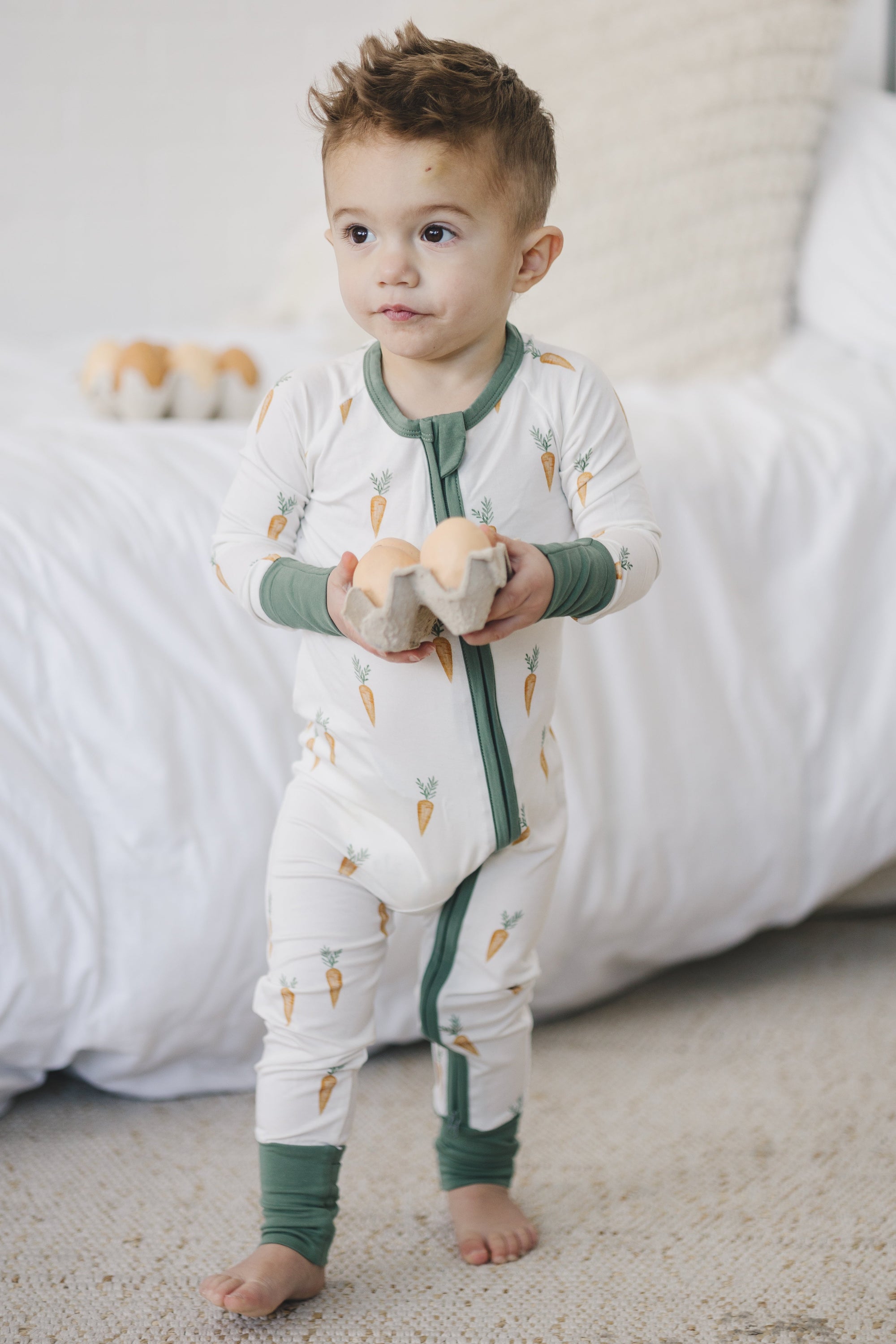 Bamboo Zip Romper | Keep Calm and Carrot On