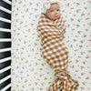 burnt orange swaddle, muslin swaddle blanket, bamboo baby blanket, swaddling wrap, fall baby blanket, dark brown muslin swaddle, gingham baby blanket