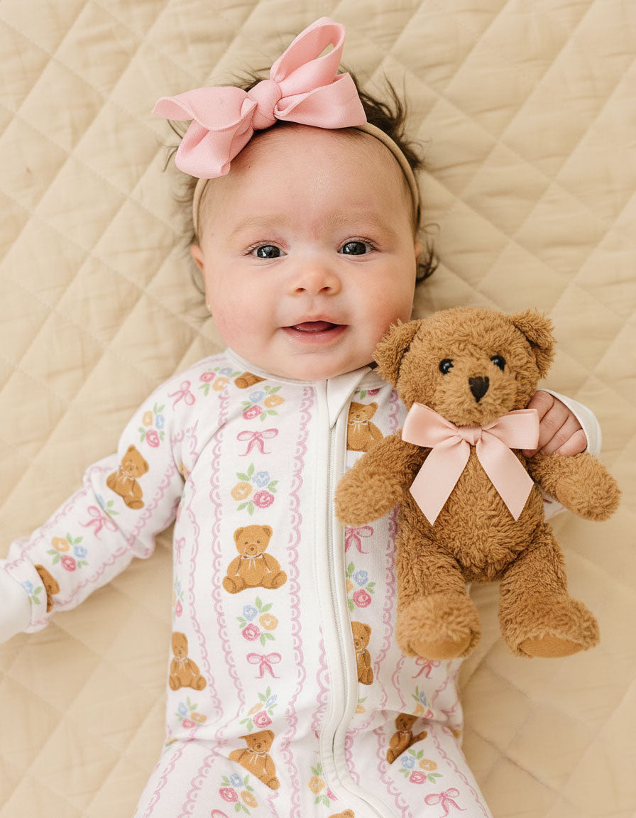Bamboo Zip Romper | Honey Bear – Dolly Lana