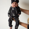 PRE- ORDER ships October 9th |Bamboo Zip Romper | Midnight Skelly