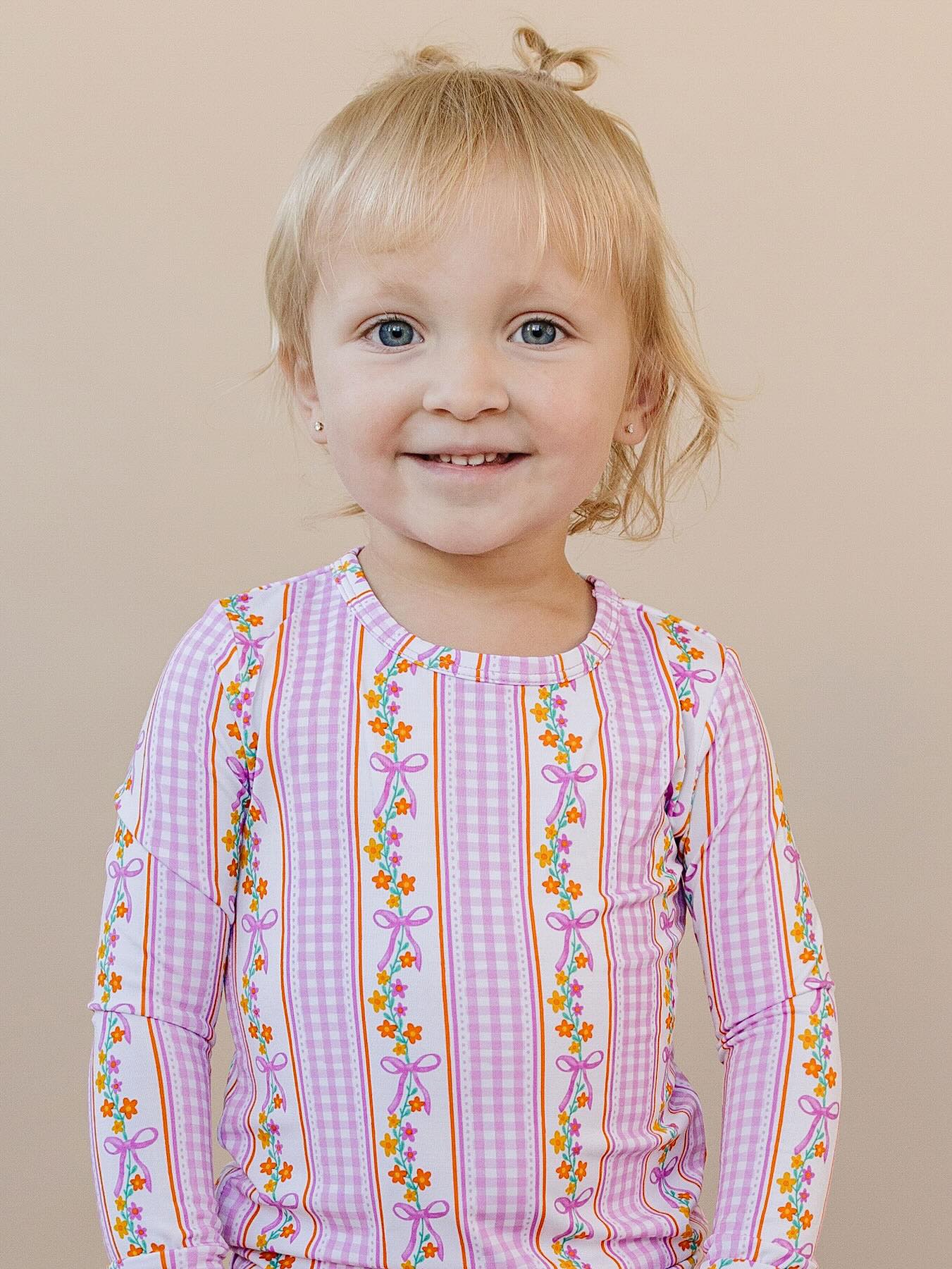 Two-Piece Pajama Set | Gingham & Flowers