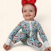 Bamboo Zip Romper | Smiley Baseball