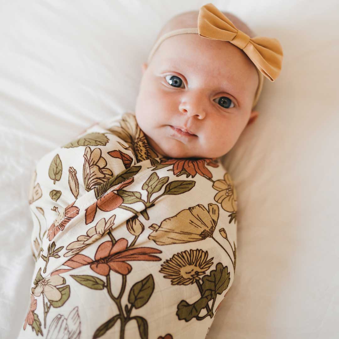 Bamboo Muslin Swaddle - Bohemian Blooms