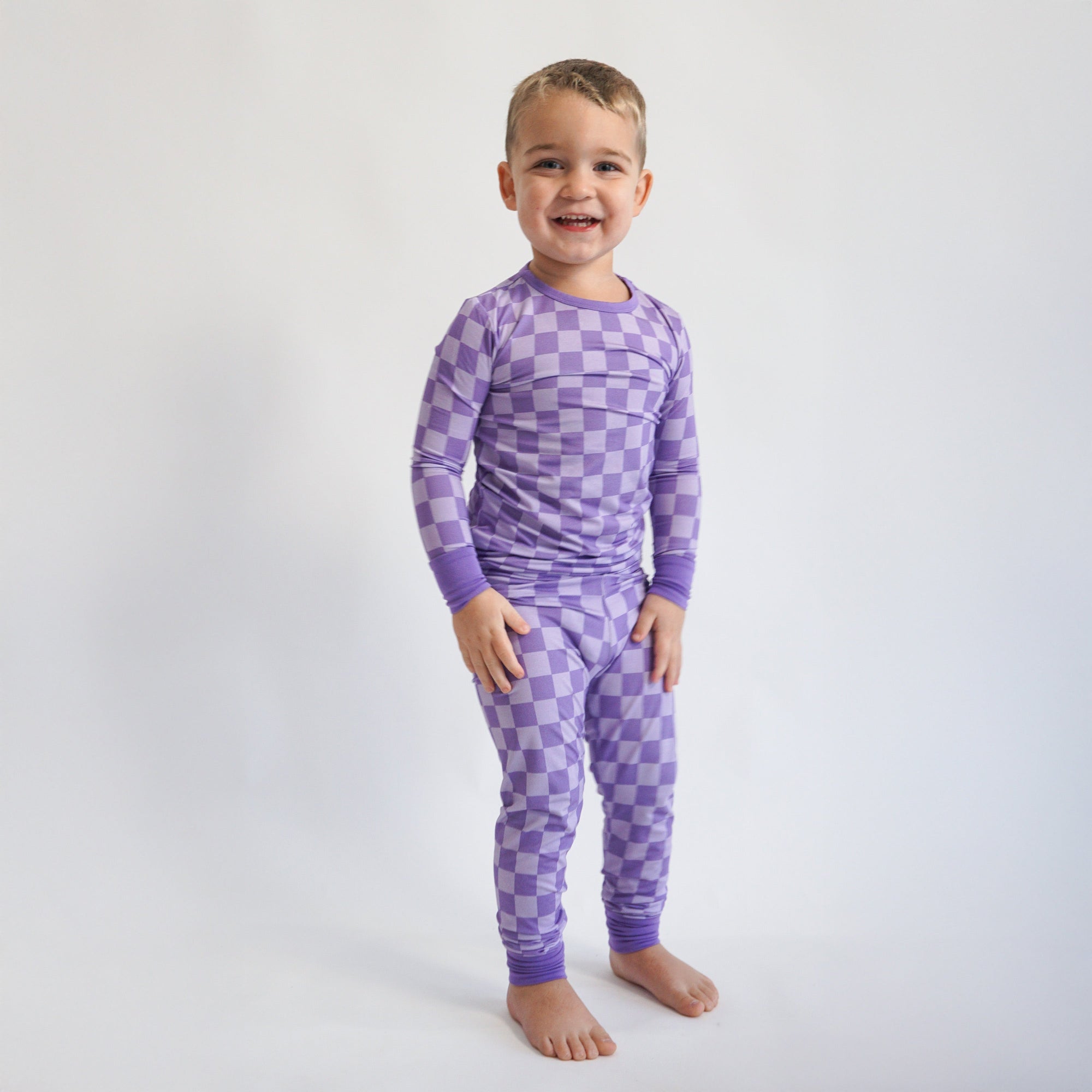 Two-Piece Pajama Set | Purple Check