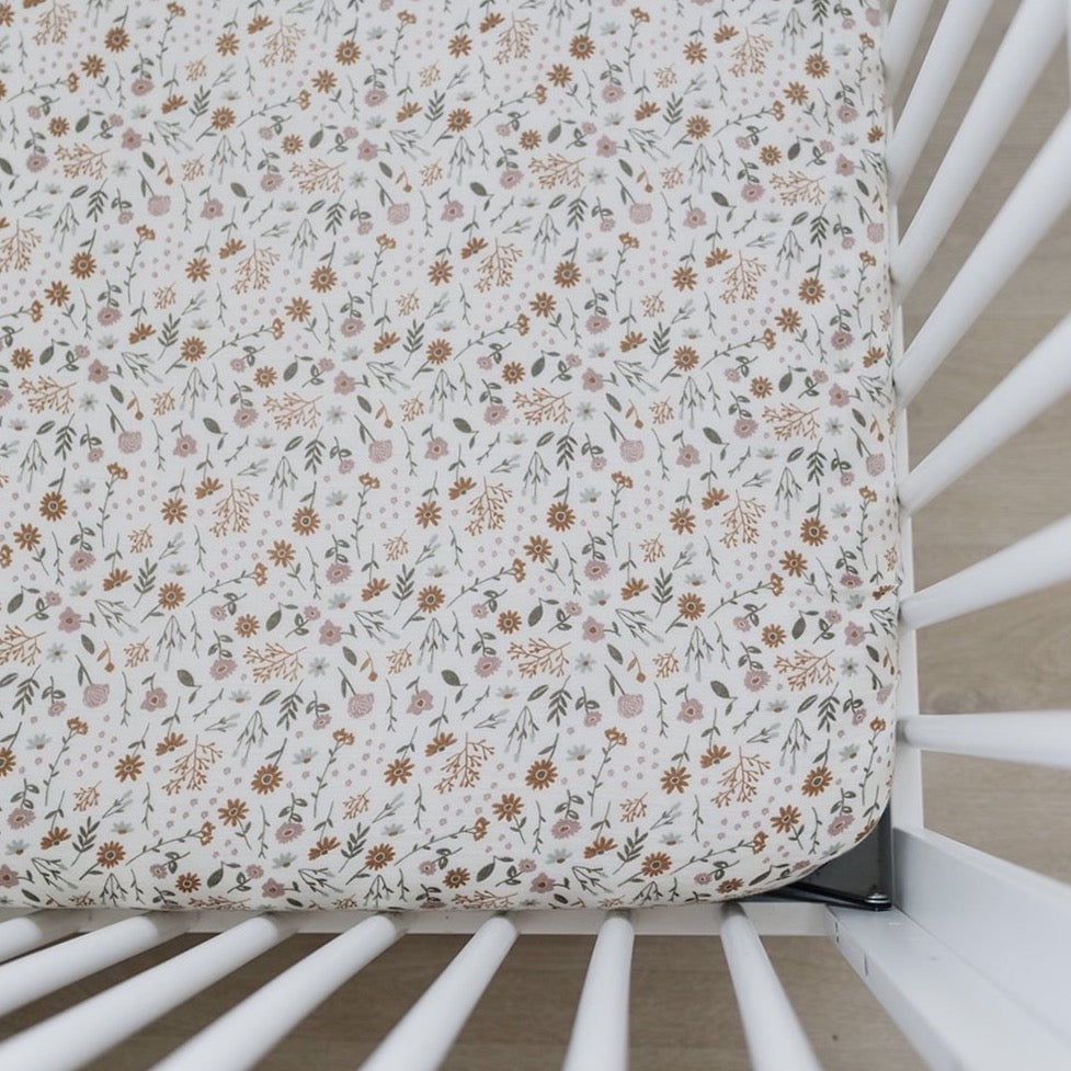 Muslin Crib Sheet | Meadow Floral