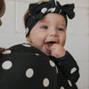 Bamboo Zip Romper | B&W Polka Dot