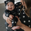 Bamboo Zip Romper | B&W Polka Dot