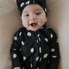 Bamboo Zip Romper | B&W Polka Dot