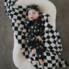 Bamboo Zip Romper | B&W Polka Dot