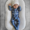 Bamboo Zip Romper | Blue Camo Bolts