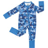 Bamboo Zip Romper | Blue Camo Bolts