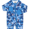 Bamboo Zip Romper | Blue Camo Bolts