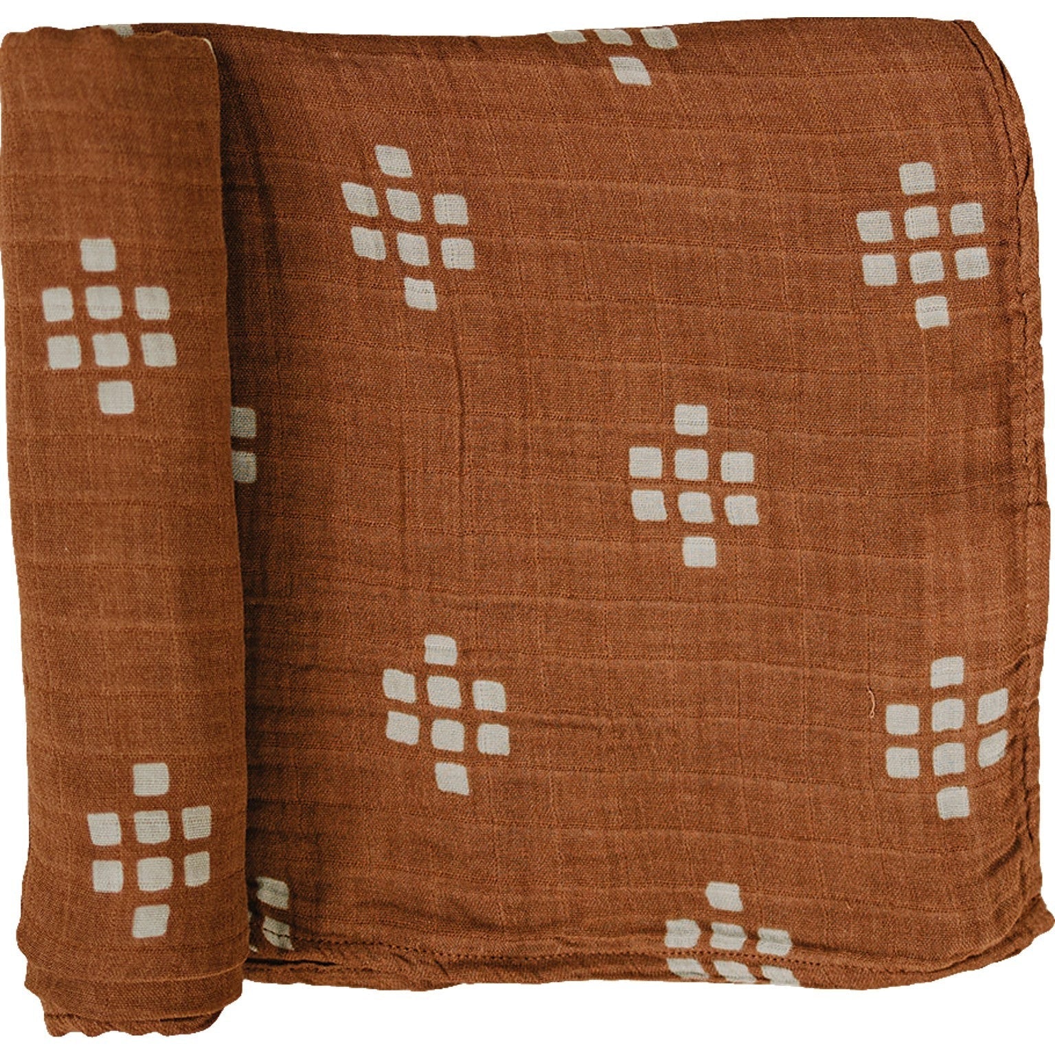 burnt orange swaddle, muslin swaddle blanket, bamboo baby blanket, swaddling wrap, fall baby blanket, dark brown muslin swaddle