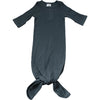Organic Cotton Ribbed Knot Gown | Charcoal