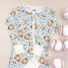 Bamboo Zip Romper | Smiley Baseball