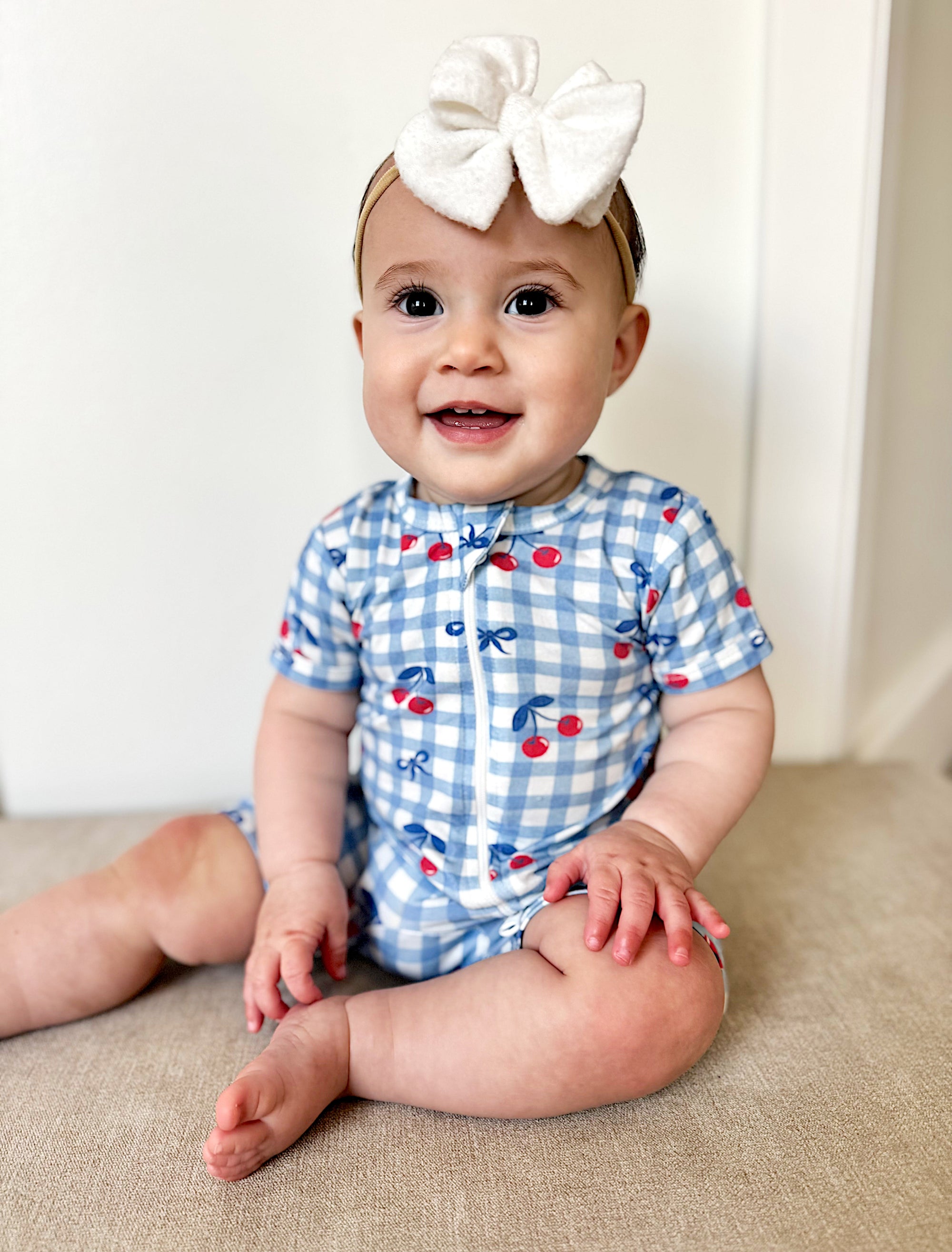Bamboo Shorty Pajamas | Cherry Gingham