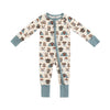 Bamboo Zip Romper | Camp Paws Blue