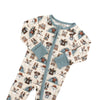Bamboo Zip Romper | Camp Paws Blue