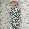 Muslin Swaddle Blanket | Charcoal Checkered