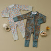 Bamboo Zip Romper | Navy Floral