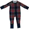 Bamboo Zip Romper | Christmas Plaid