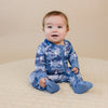 Bamboo Zip Romper | Blue Camo Bolts