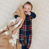 Bamboo Zip Romper | Christmas Plaid