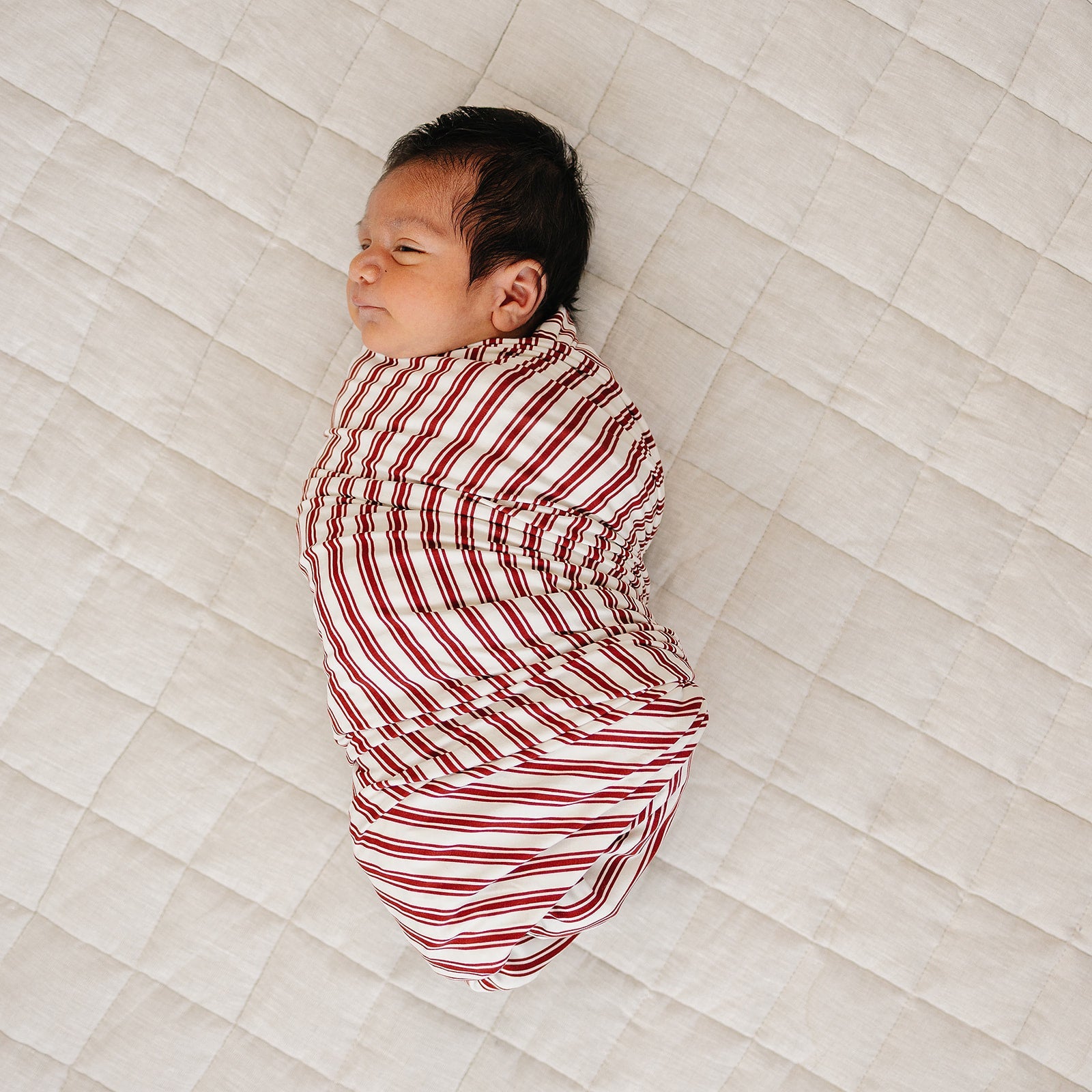 Stretchy Swaddle Blanket | Red Stripes
