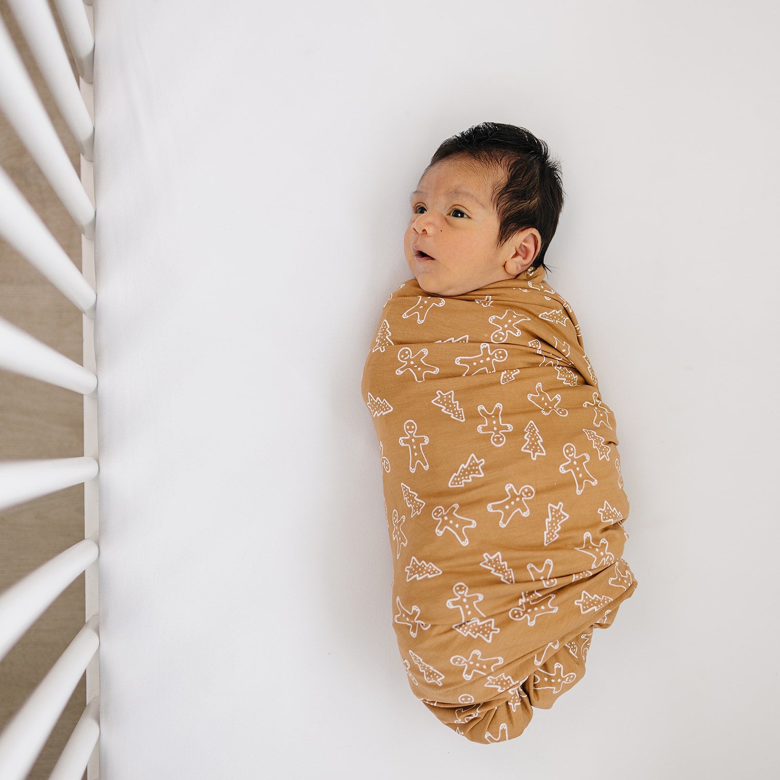 Stretchy Swaddle Blanket | Gingerbread Bamboo